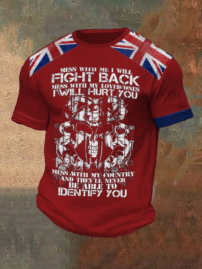 Men’s Don’t Mess With My Country British Printed Waffle T-shirt Red / S