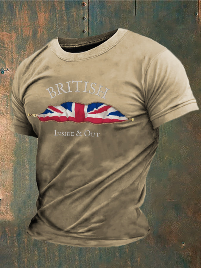 Men’s British Inside&Out Printed T-shirt Khaki / S