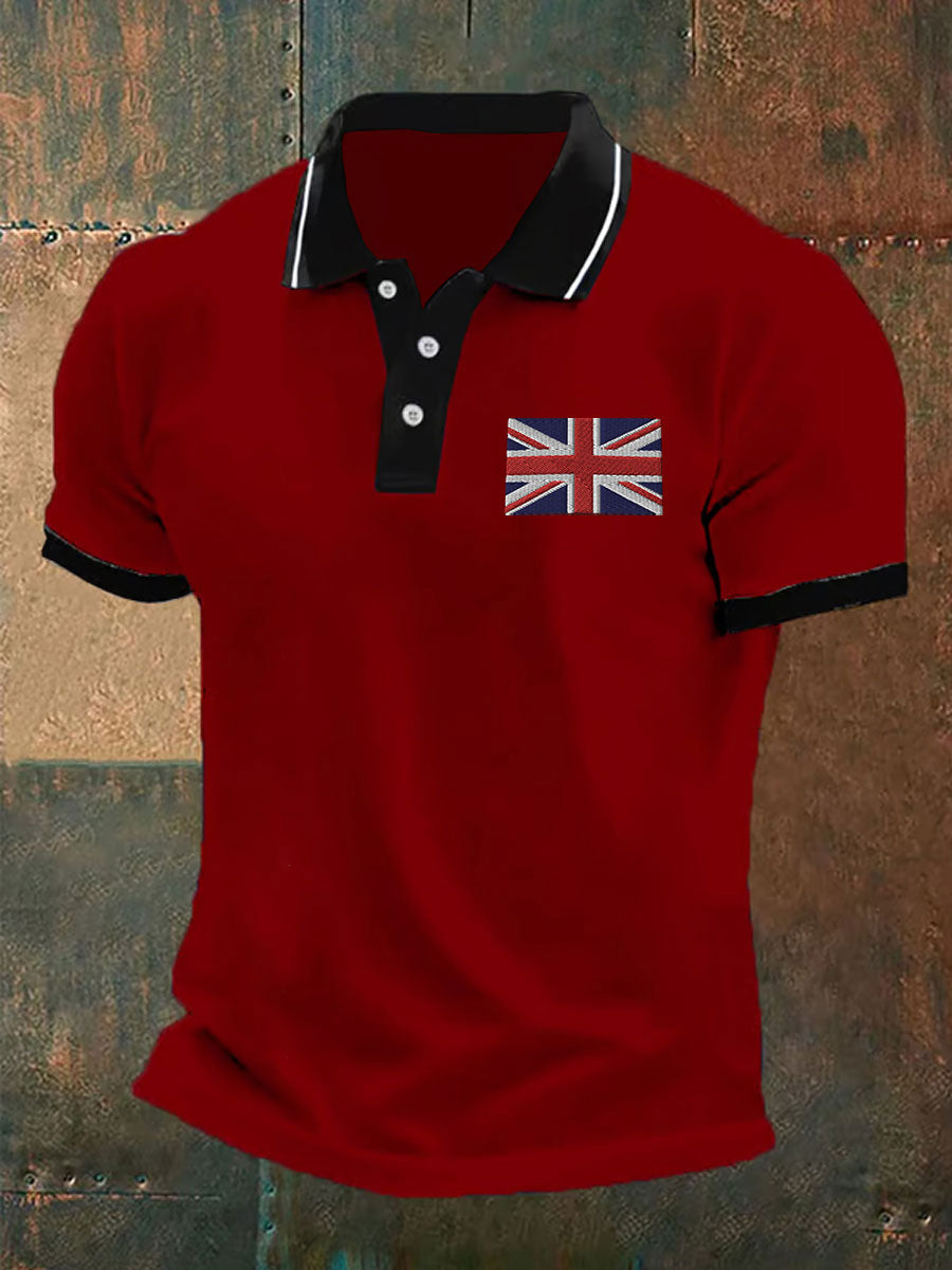 Men’s Union Jack Casual Polo Shirt Red / S