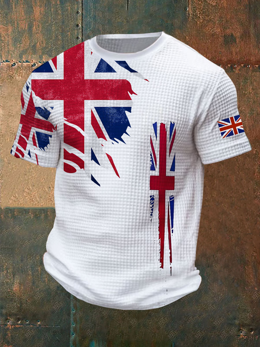 Men’s Union Jack Waffle Print T-Shirt White / S