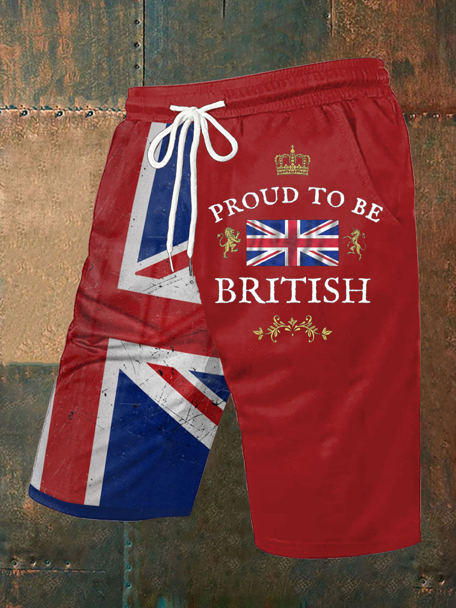 Men’s Proud To Be British Printed Shorts Red / S
