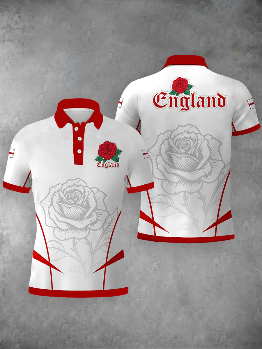 Women's England Flag 'English Rose' Short Sleeve Tee