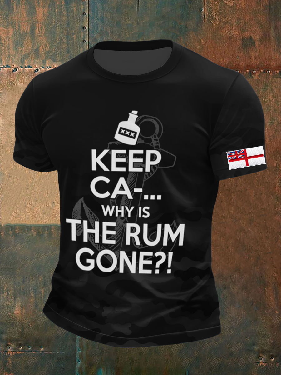 Men's Royal Navy Veteran&Rum Printed T-Shirt