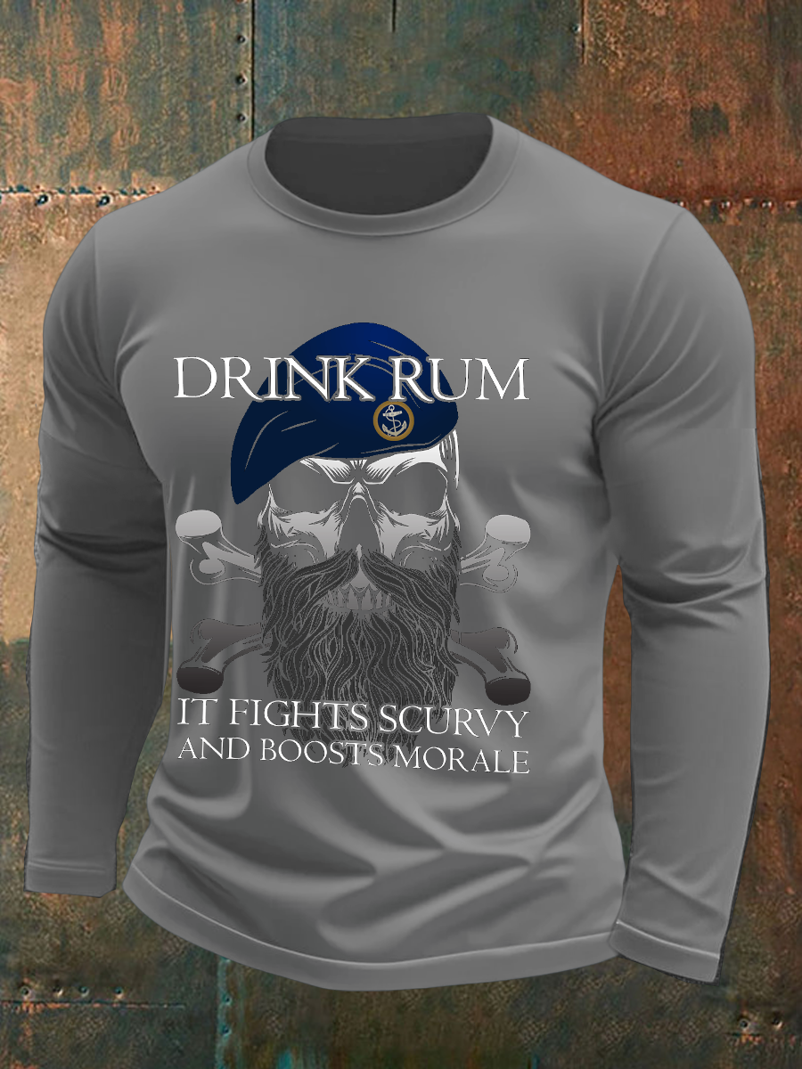 Men's Royal Navy Veteran&Rum Printed T-Shirt