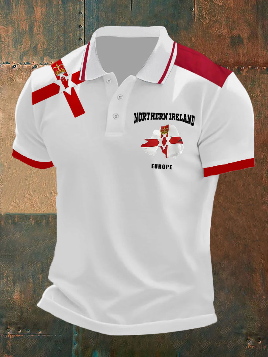 Men's Northern Ireland Print Button T-Shirt
