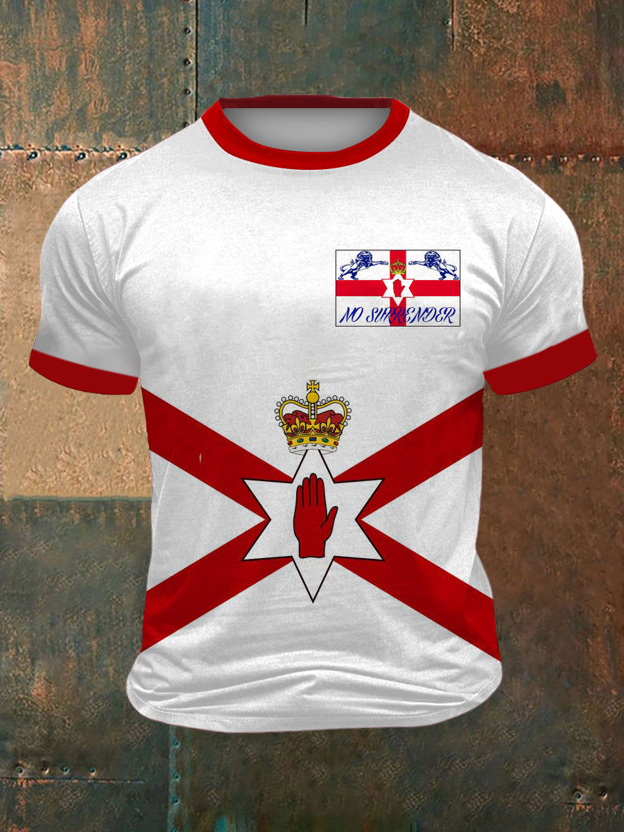 Northern Ireland Printed Vintage Fashion Loose Short Sleeve T-Shirt