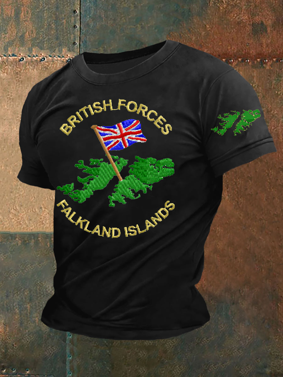 Men's Falklands War Veteran Embroidered T-Shirt