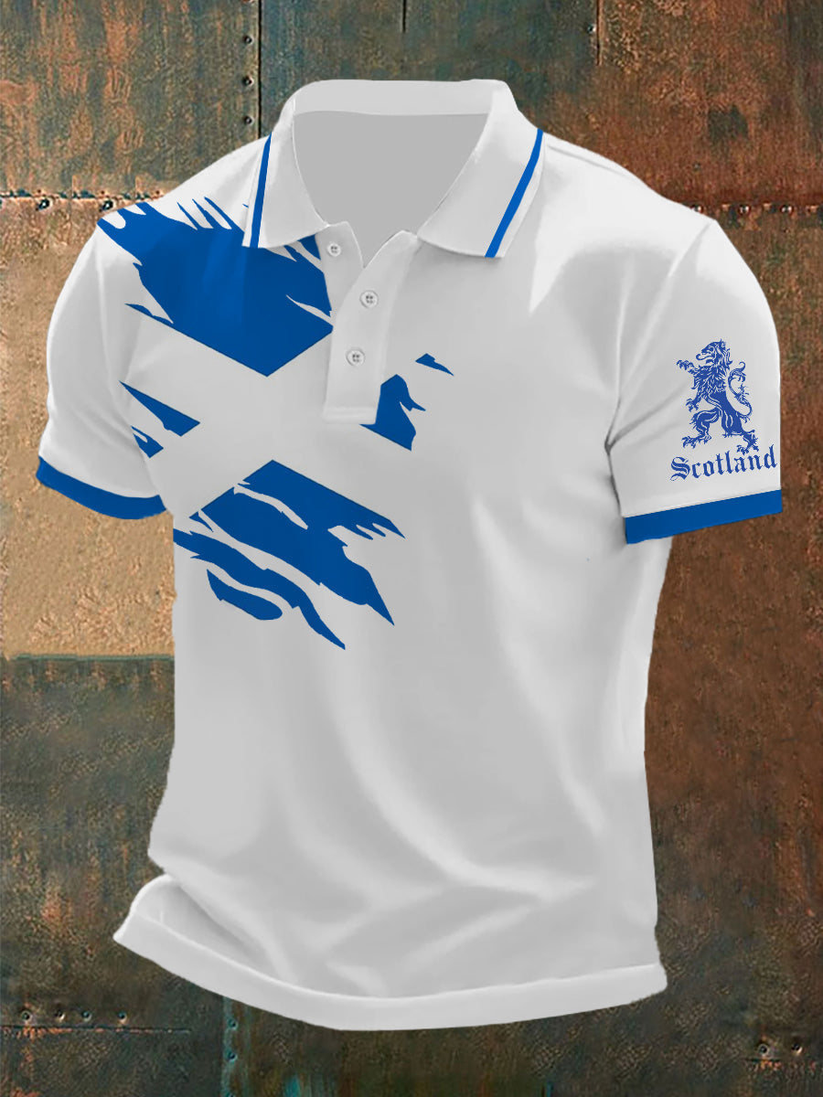 Men's Scottish Flag Printed Short Sleeve Top