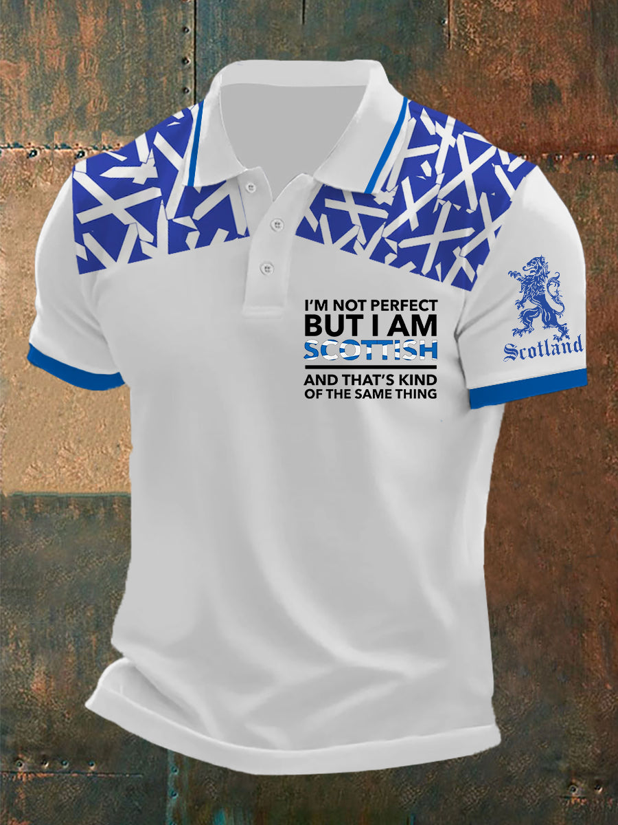Men's Scottish Flag I Am Not Perfect But I Am Scottish That's About The Same Thing Short Sleeve Top
