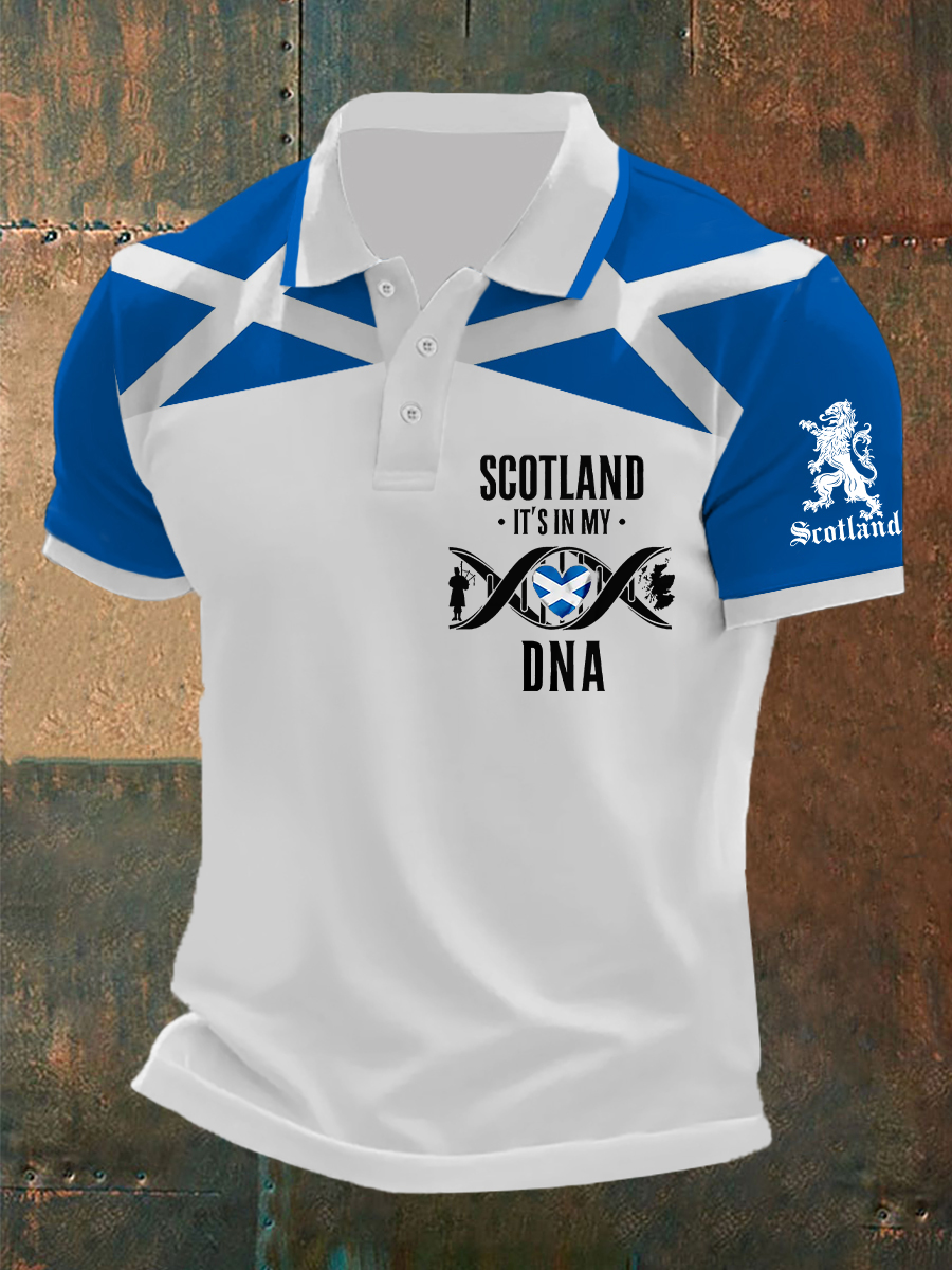 Men's Scottish Flag Printed Short Sleeve Top