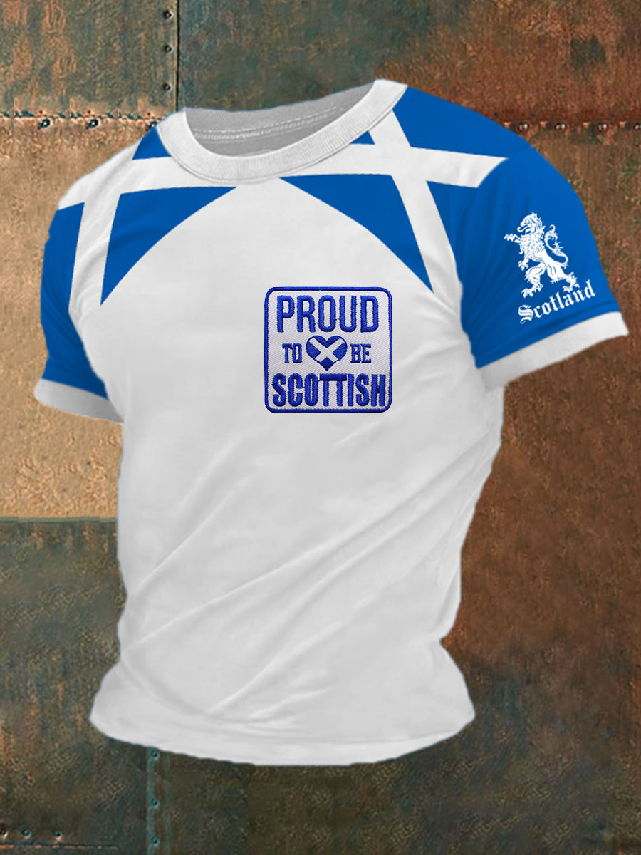 Men's Scottish Flag Printed Short Sleeve T-shirt