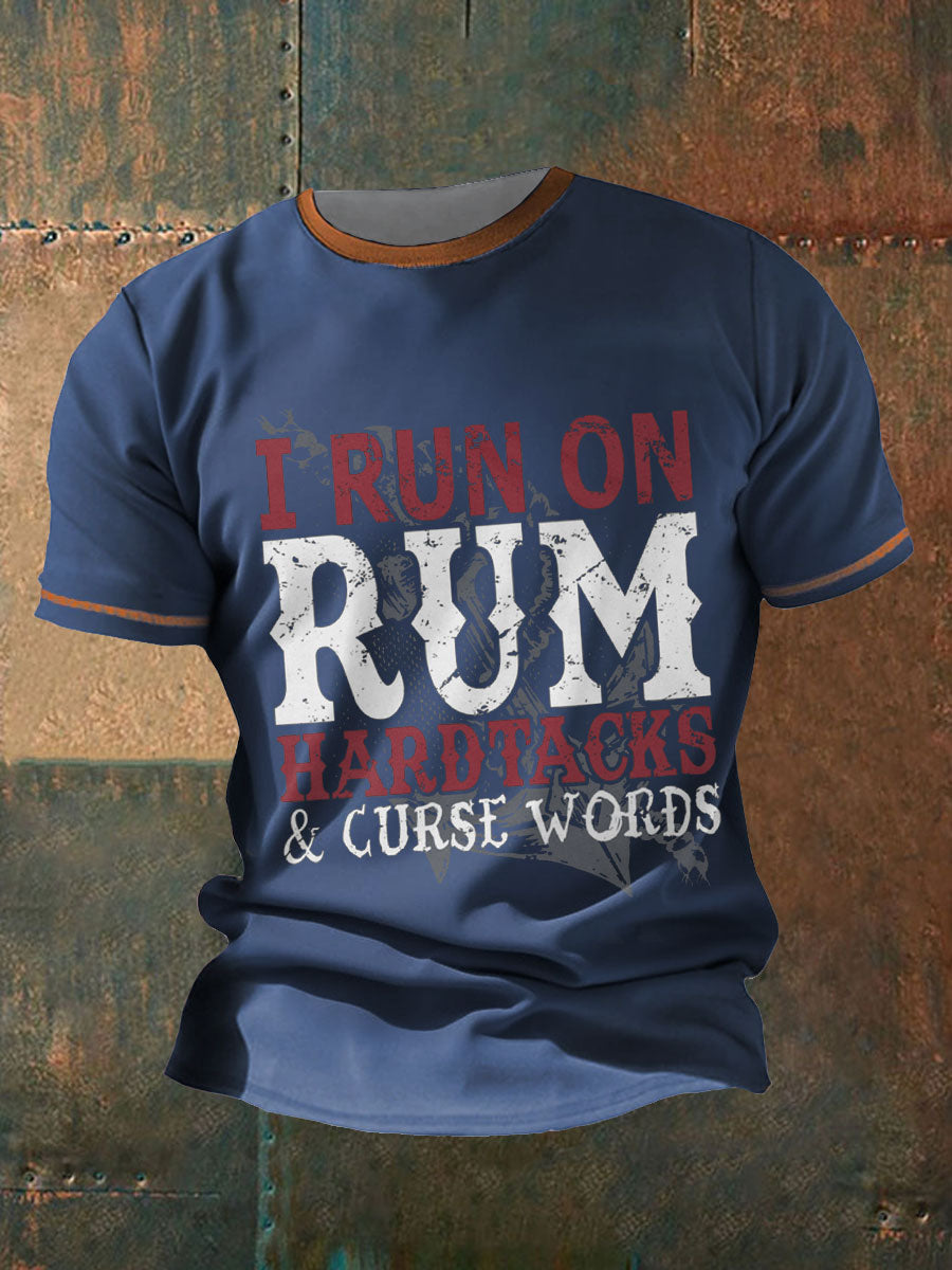 Men's Royal Navy Veteran Rum Lover Printed T-shirt