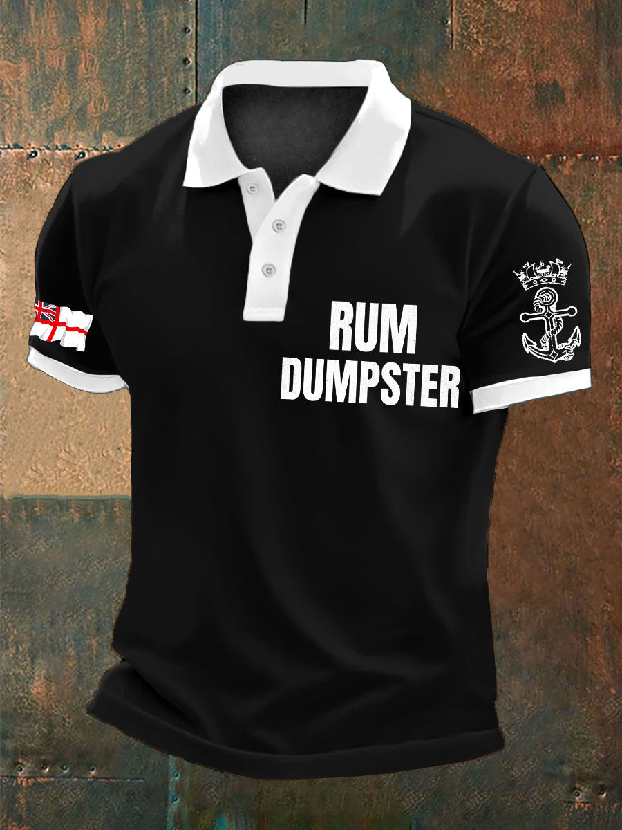 Men's Royal Navy Veteran Rum Lover Printed Casual Tops