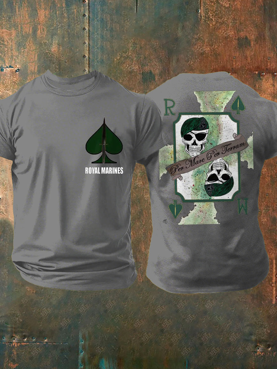 Men's Navy Veteran Marines Printed T-shirt