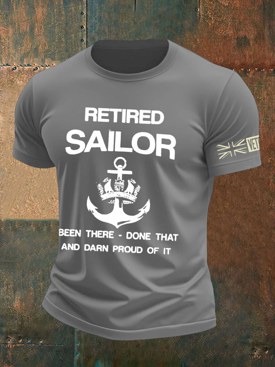 Men's British Veteran Retired Printed T-shirt
