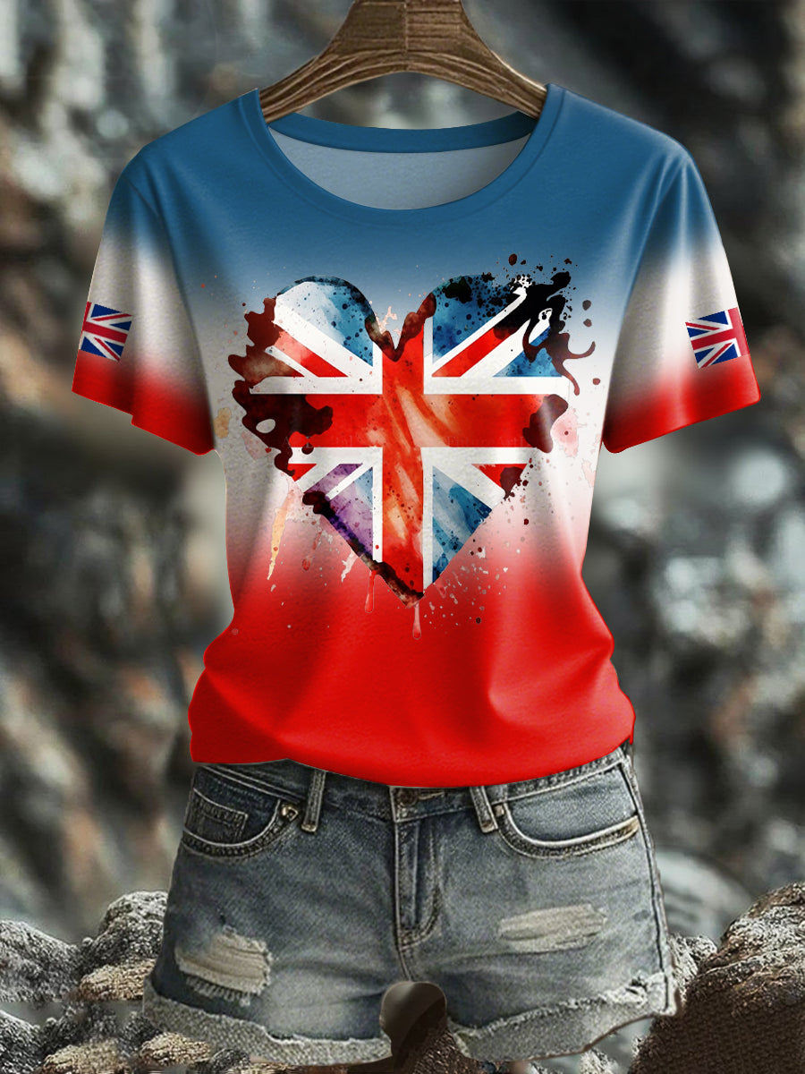 Women's UK Flag Printed T-shirt