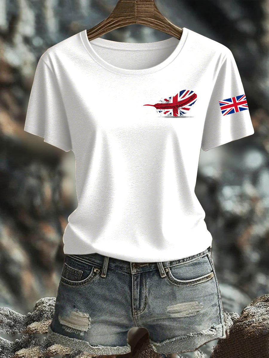 Women's UK Flag Printed T-shirt