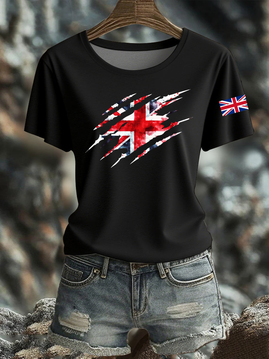 Women's UK Flag Printed T-shirt