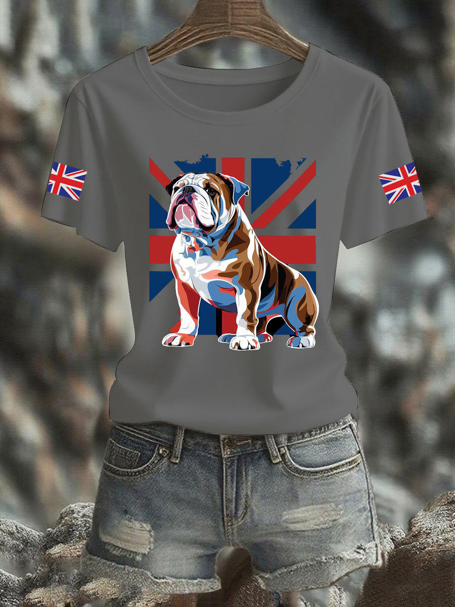 Women's Vintage England Flag Casual Printed T-Shirt