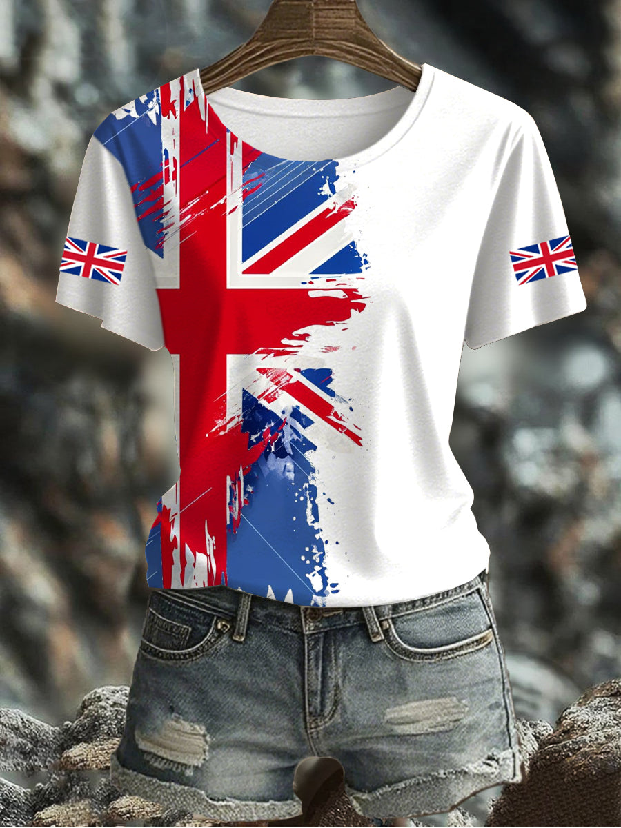 Women's UK Flag Printed T-shirt