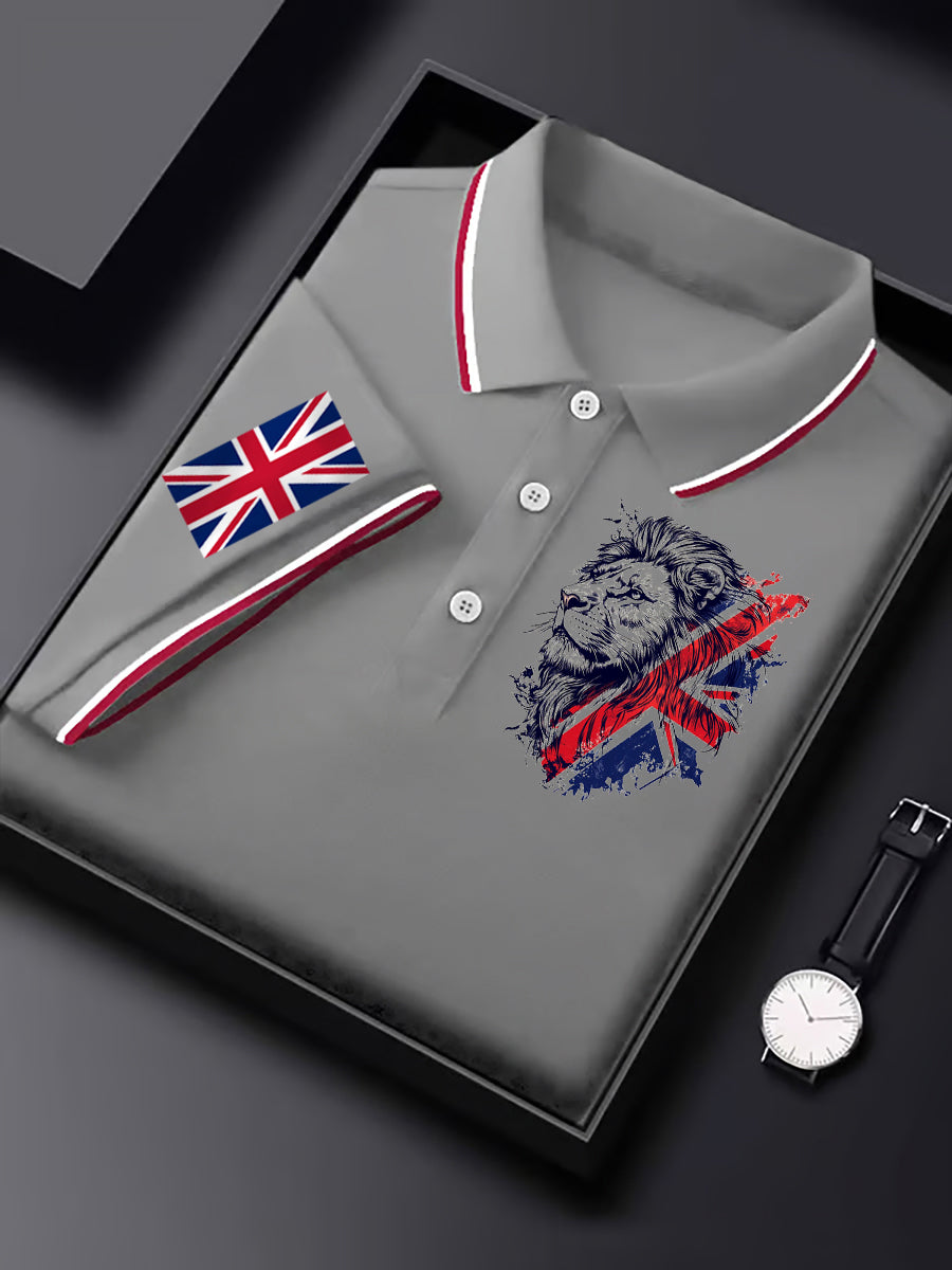 Men's Vintage England Flag Lion Casual Shirt