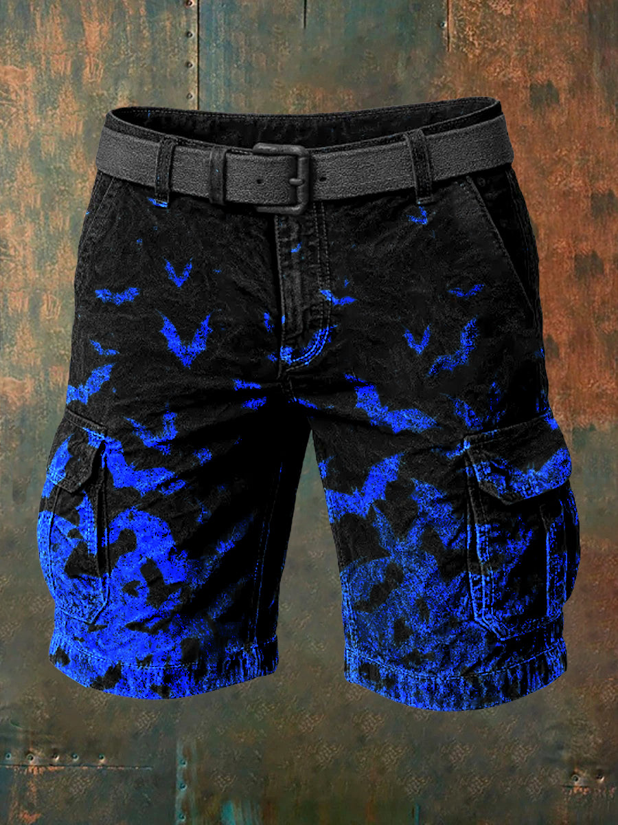 Men's Retro Halloween Art Print Casual Shorts