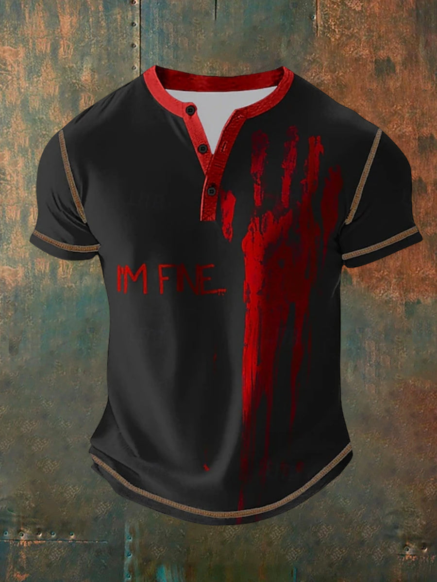 Men's Vintage I'm Fine Casual Polo Shirt