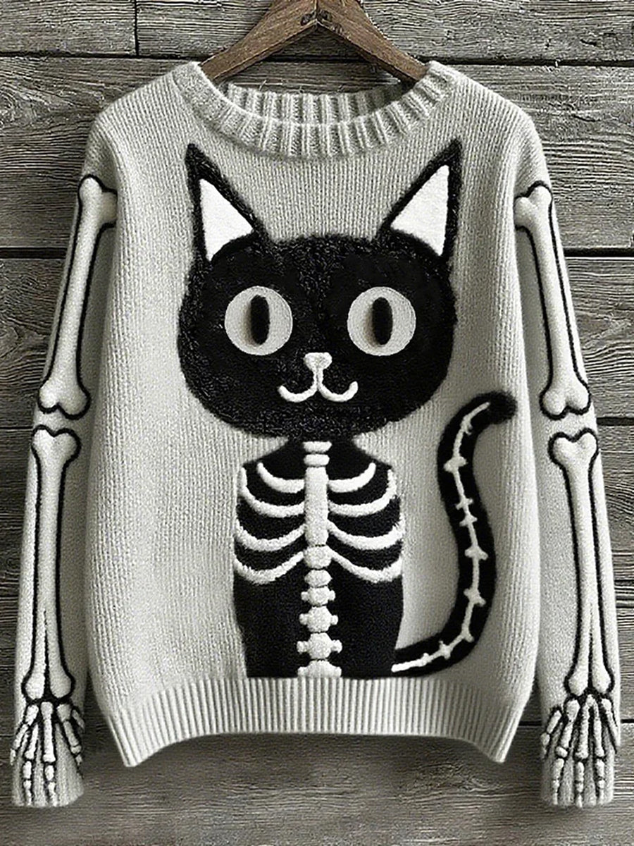 Women's Vintage Animal Print Comfort Casual Sweater