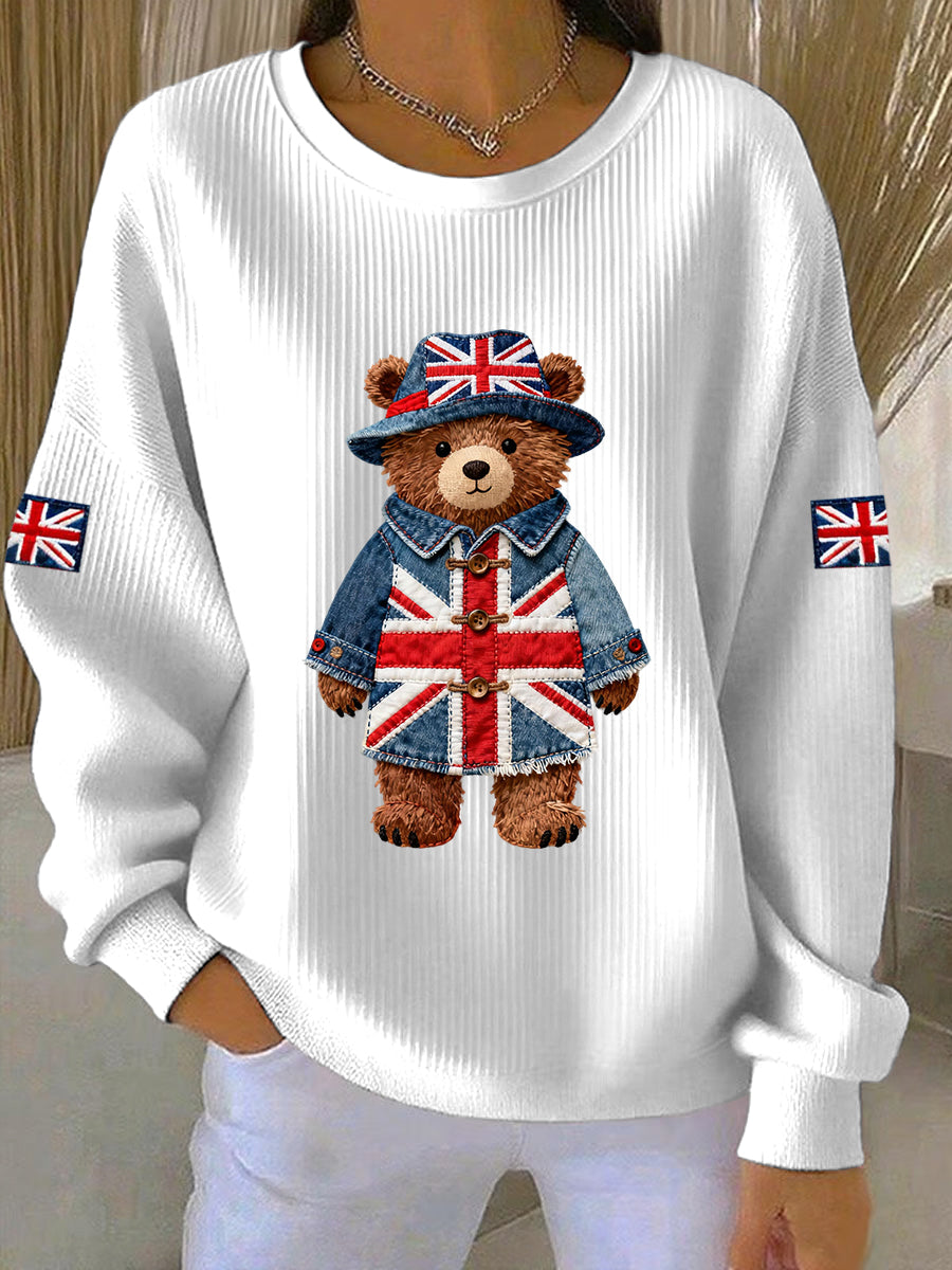 Women's British style Print Casual Sweatshirt