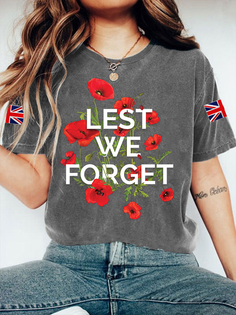 Women's Remembrance Day Lest We Forget Short Sleeve T-Shirt