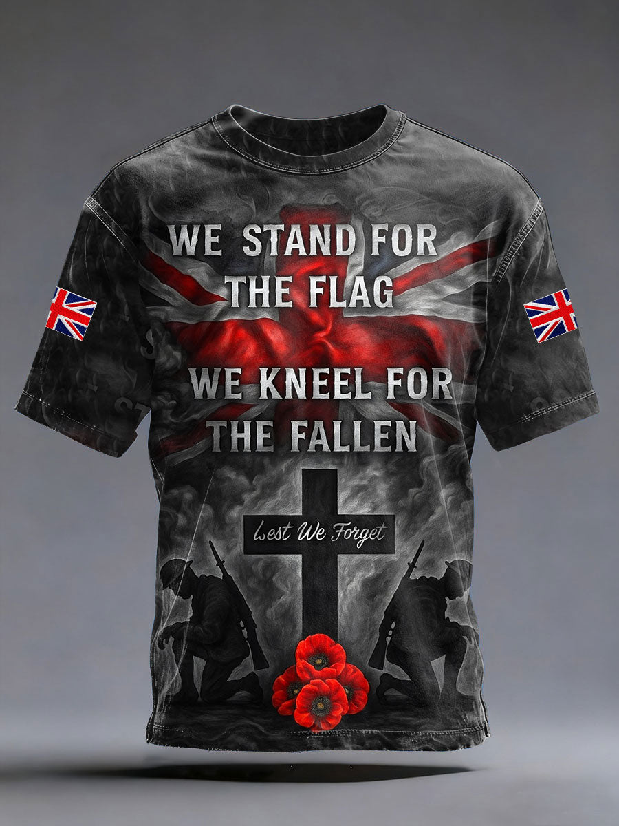 Men's Remembrance Day We Stand For The Flag Short Sleeves T-shirt