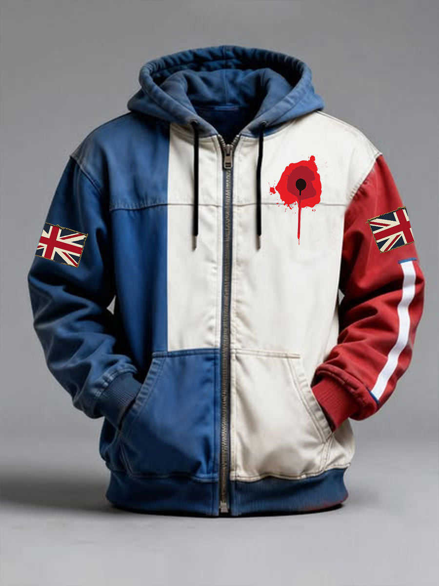 Men's Remembrance Day Lest We Forget Zip-Up Hoodie