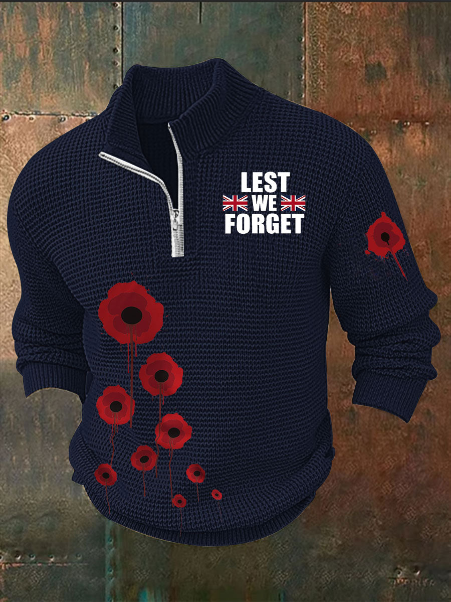Men's Remembrance Day Lest We Forget Imitation Sweater