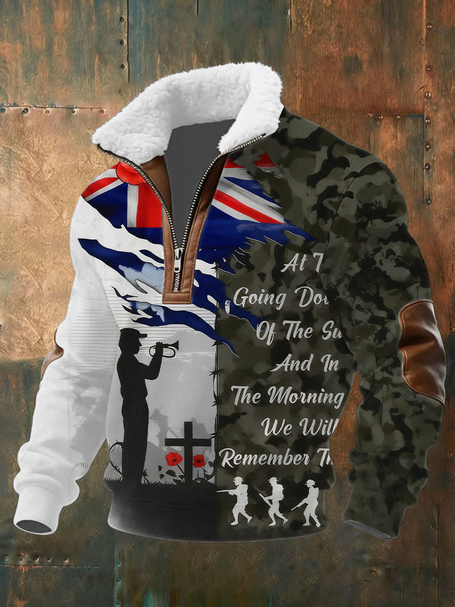 Men's Remembrance Day Lest We Forget Printed Sweatshirt