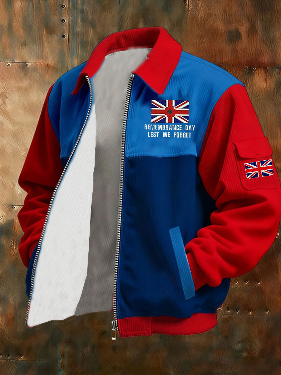 Men's Remembrance Day Lest We Forget Printed Jacket