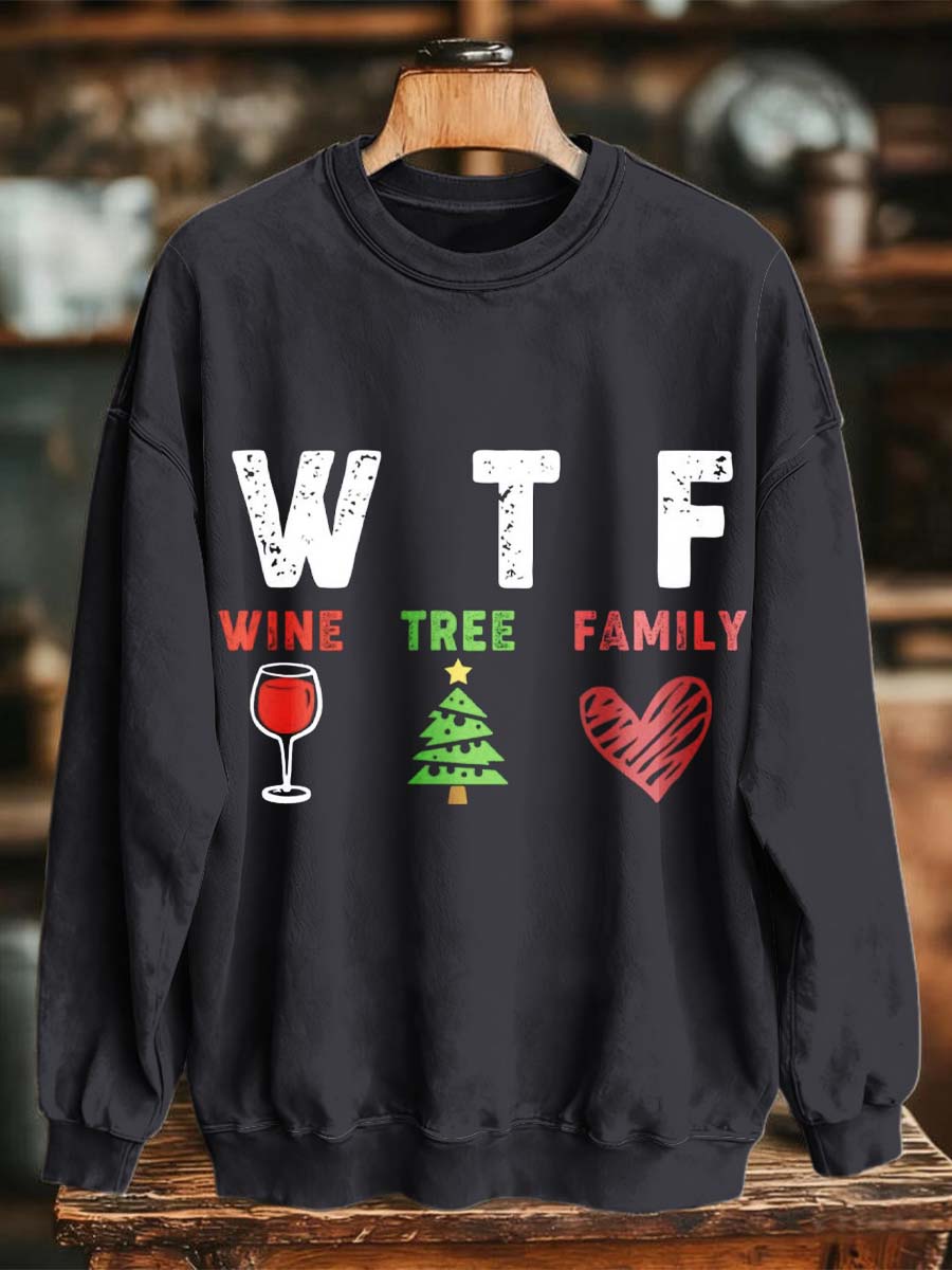 Fun Christmas Print Casual Crewneck Sweatshirt