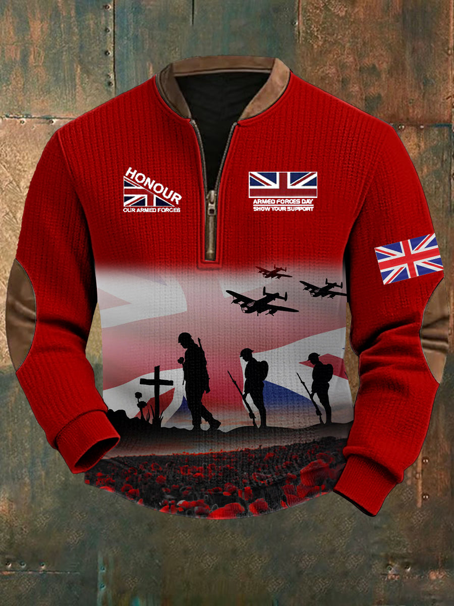 Men's Remembrance Day Lest We Forget Printed Sweatshirt