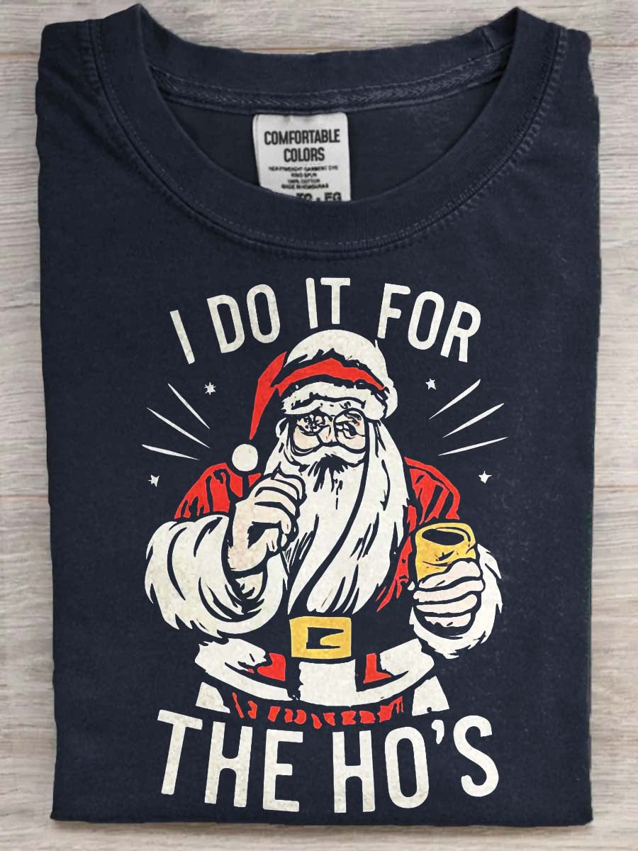 Funny Santa Claus Print Casual Short-Sleeve T-Shirt
