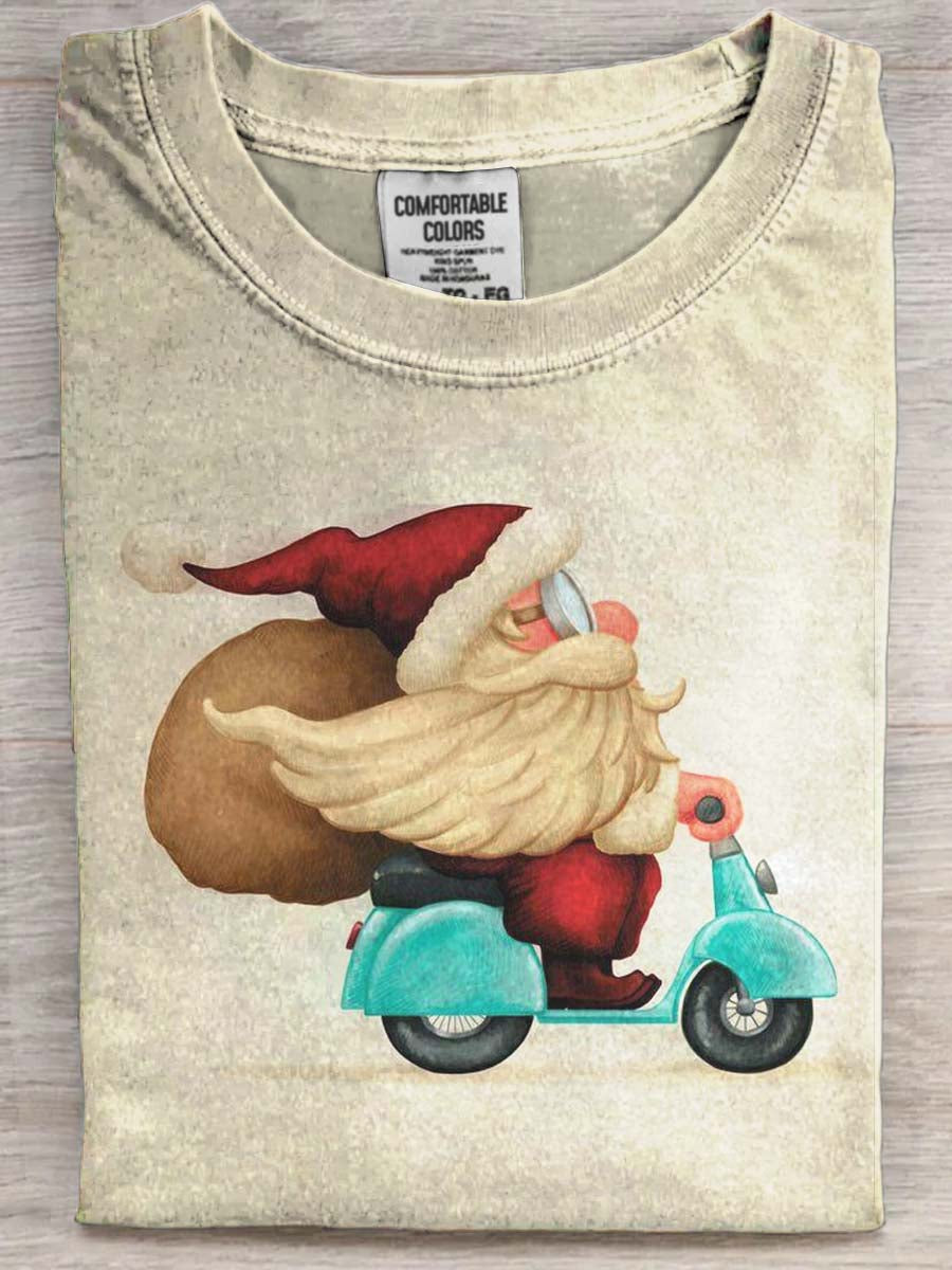Funny Santa Claus Print Casual Short-Sleeve T-Shirt