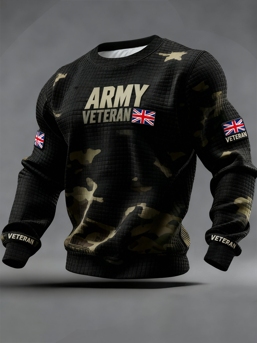 Men's British ARMY VETERAN Print Sweatshirt