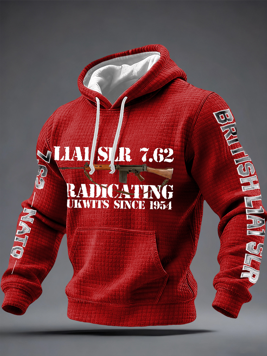 Men's L1A1 SLR 7.62 Print Checkered Cotton Hoodie
