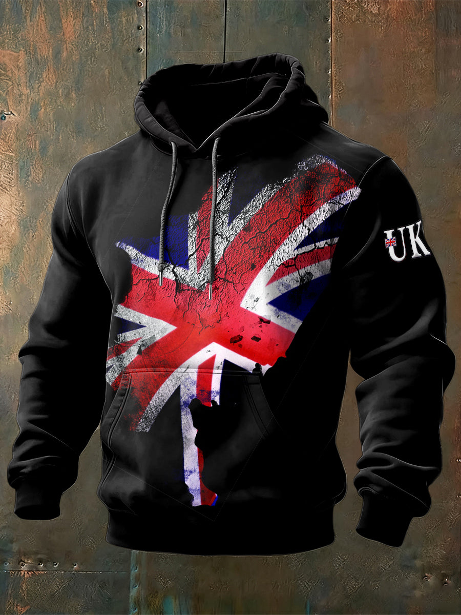 Men's British Union Flag Hooded Sweatshirt