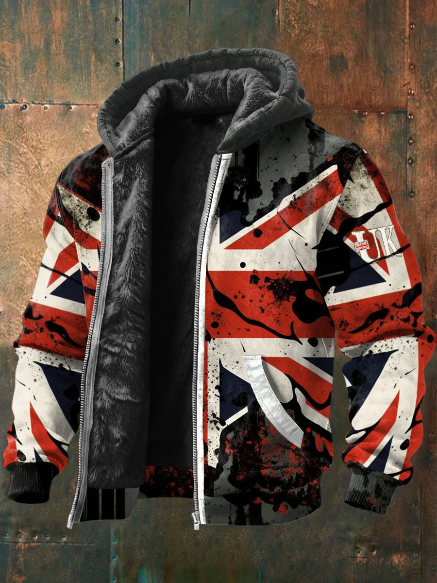 Men's Fleece-Lined Hooded Jacket with British