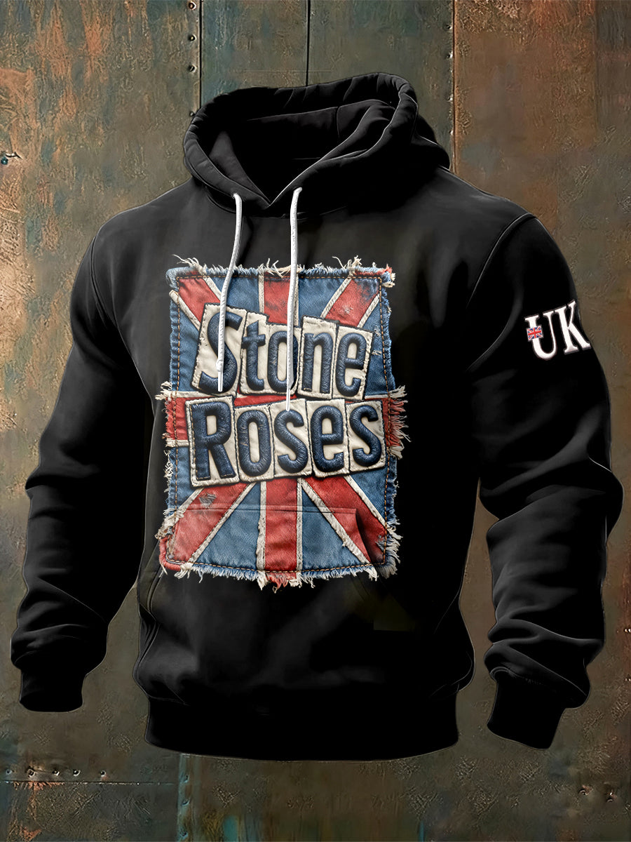 Men's The Stone Rose British Flag Print Casual sweatshirt