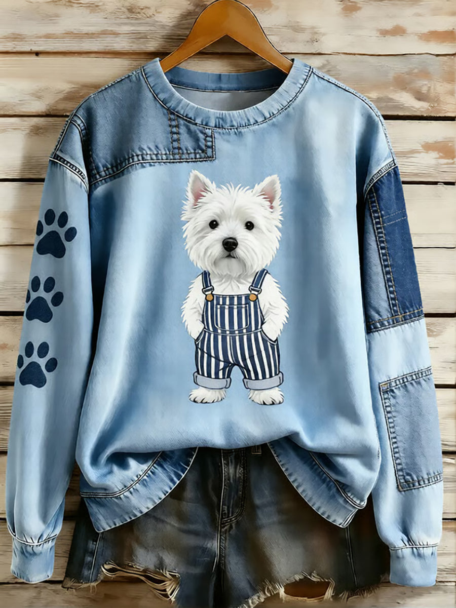 Women's Animal Lovers Dog Print Sweatshirt