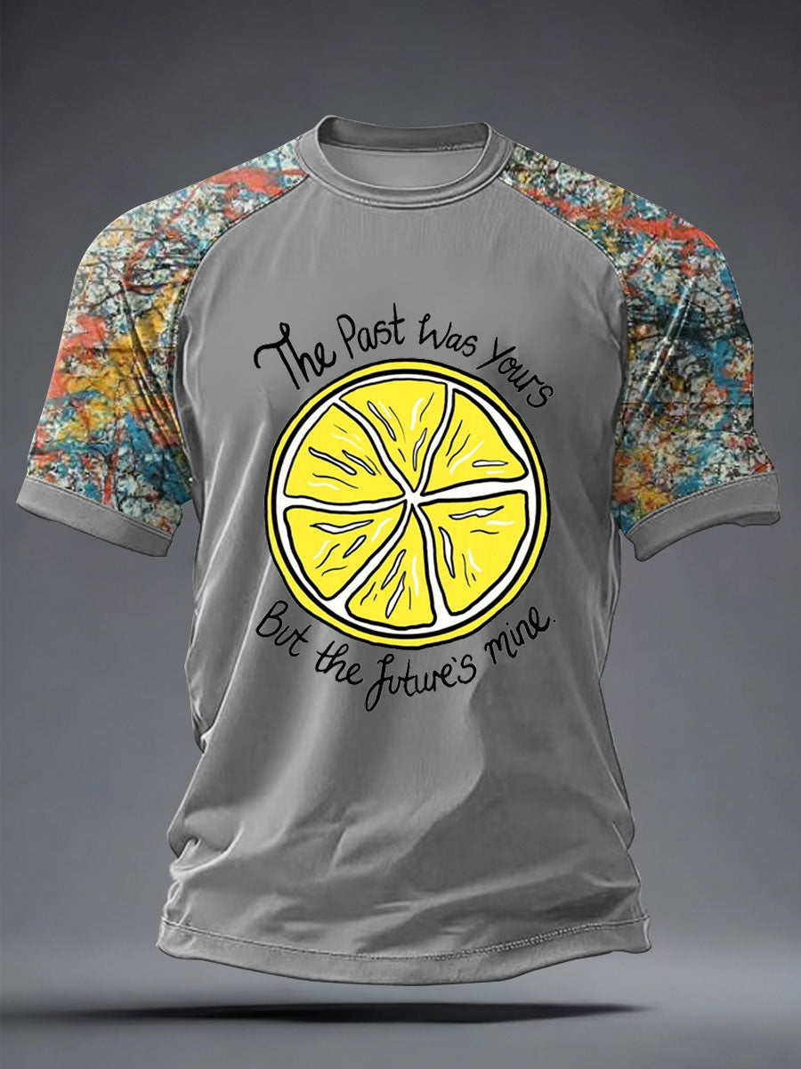 Men's Lemon Roses Music Lover Printed short sleeve t-shirt