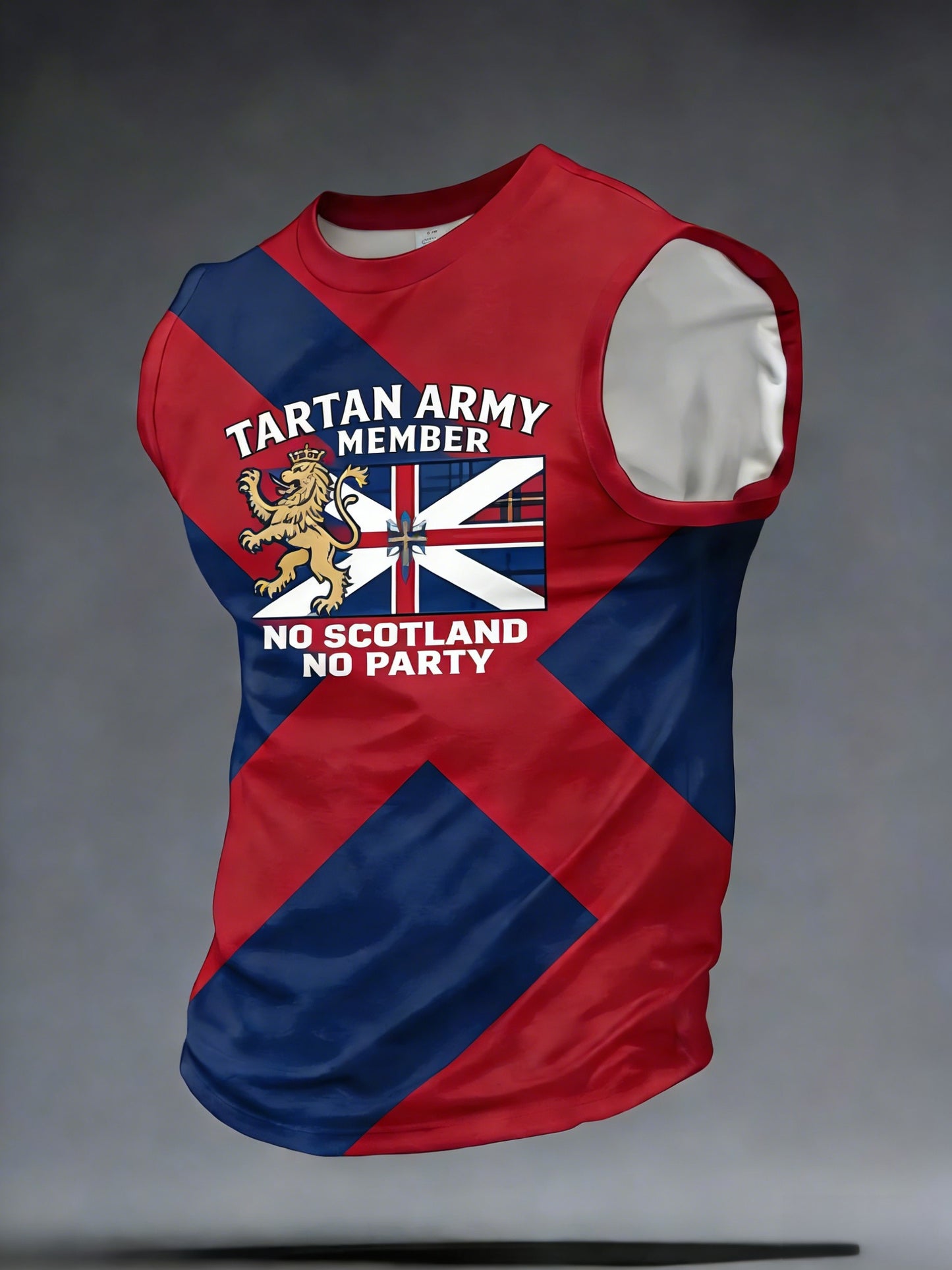 Men's Retro Scotland Football Lover Tartan Army Casual Vest