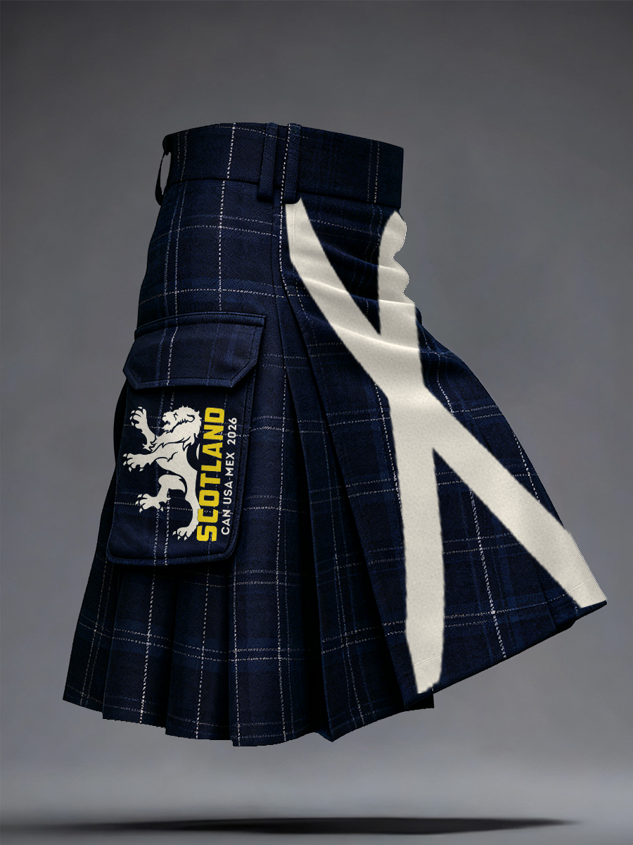 Unisex Scotland Football Lover Tartan Army Printed Kilt Skirt