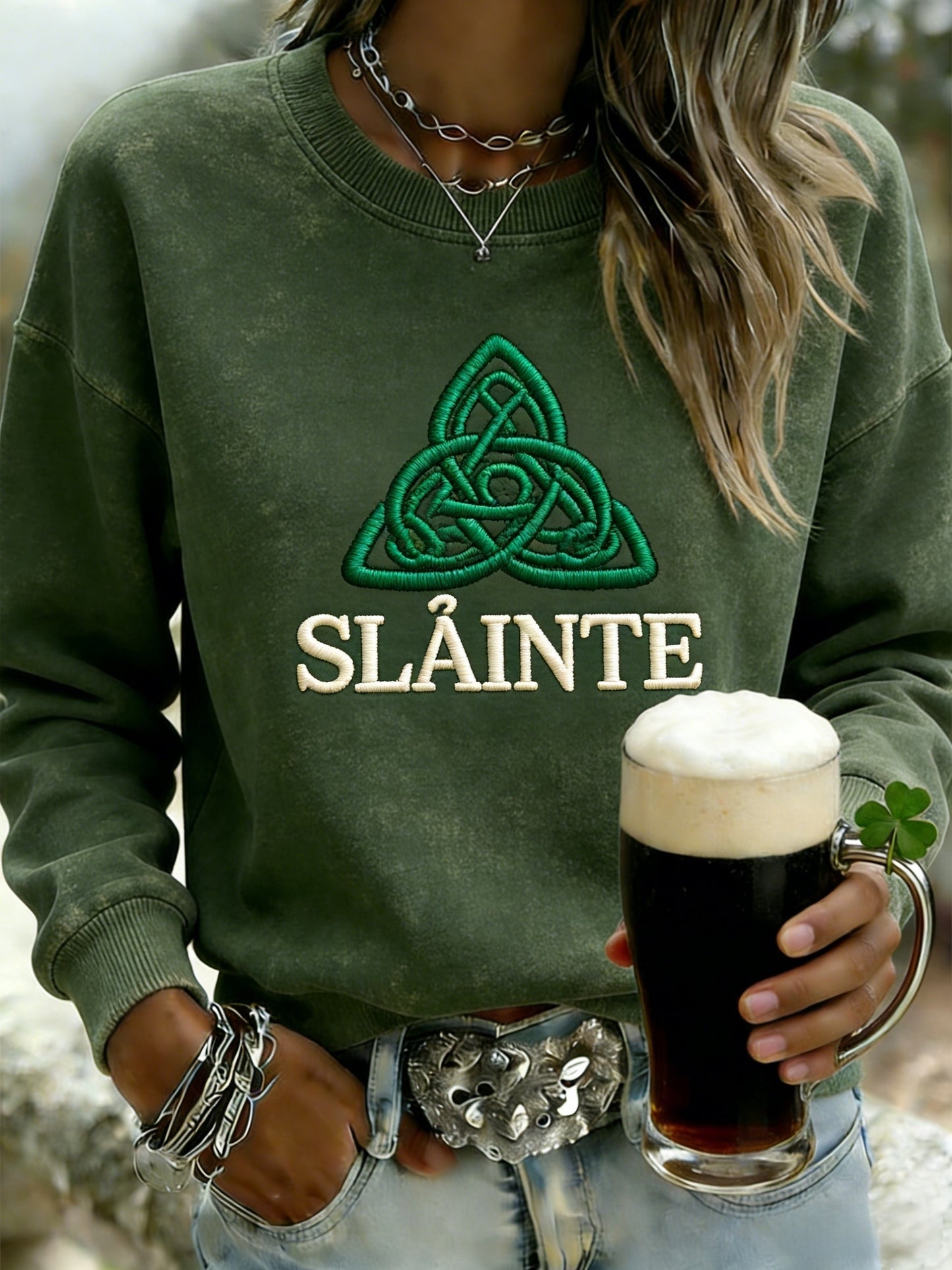 Women's St. Patrick's Day Print Casual Long-Sleeve Hoodie