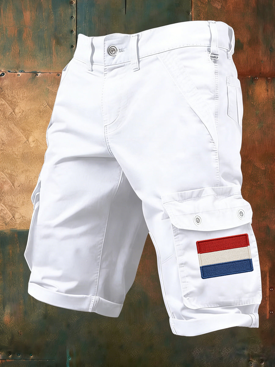 Heren Nederlandse vlag print casual shorts